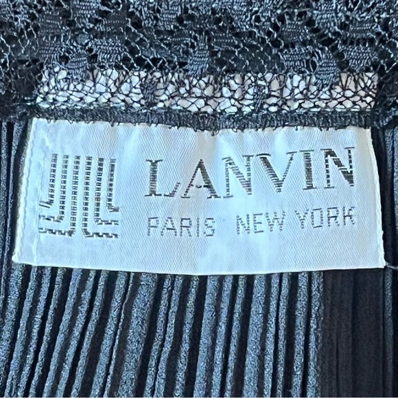 Lanvin Paris New York Black Crinkle Dress MIDI Fits Small Medium Sleeveless - Picture 10 of 16